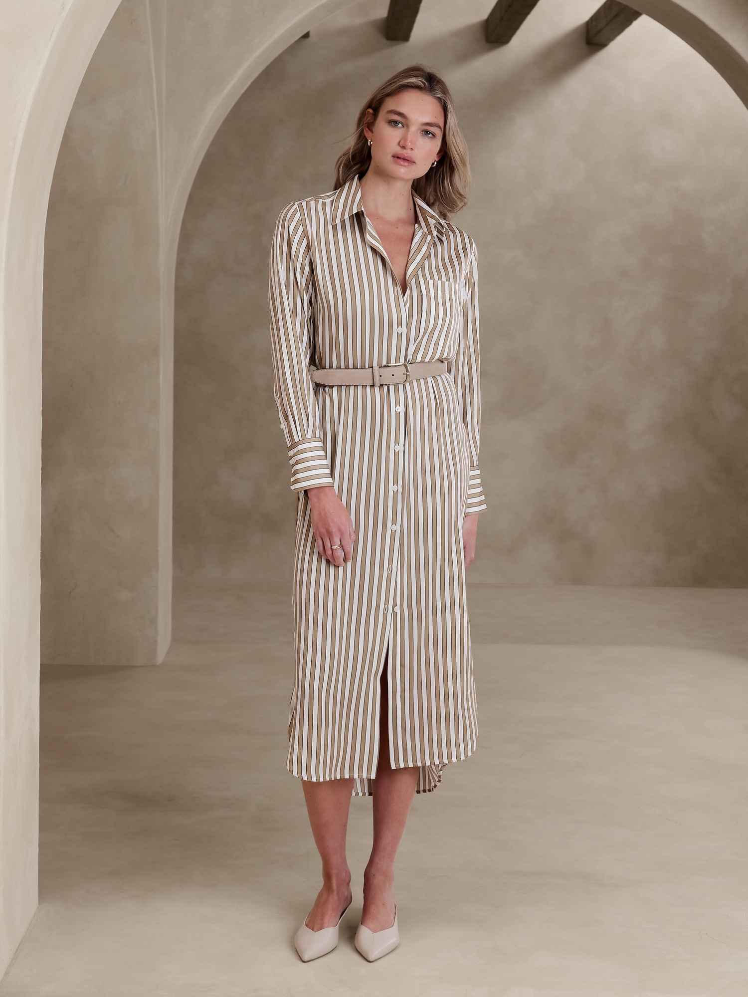 Silky Maxi Shirtdress