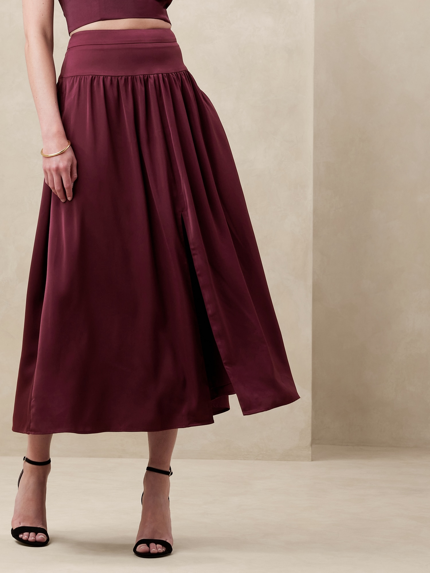 Drop-Waist Maxi Skirt