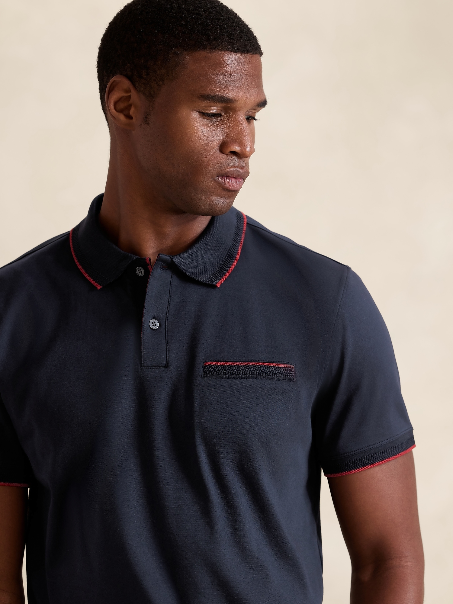 Polished Navy Polo, Luxe Touch Cotton