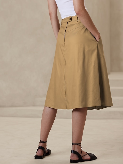 Petite twill midi skirt hotsell