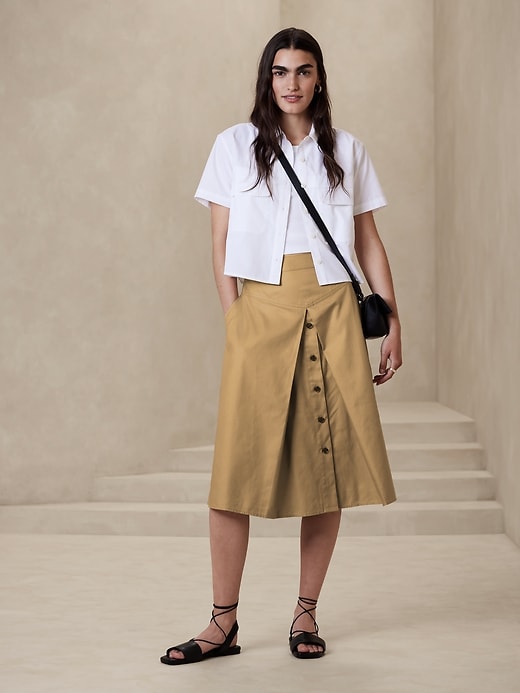 Khaki skirt banana republic best sale