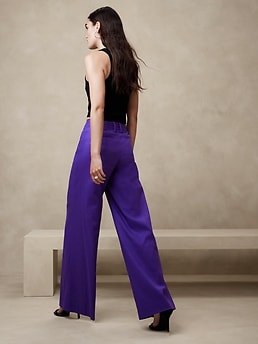 ERES Select wide-leg linen trousers - Purple