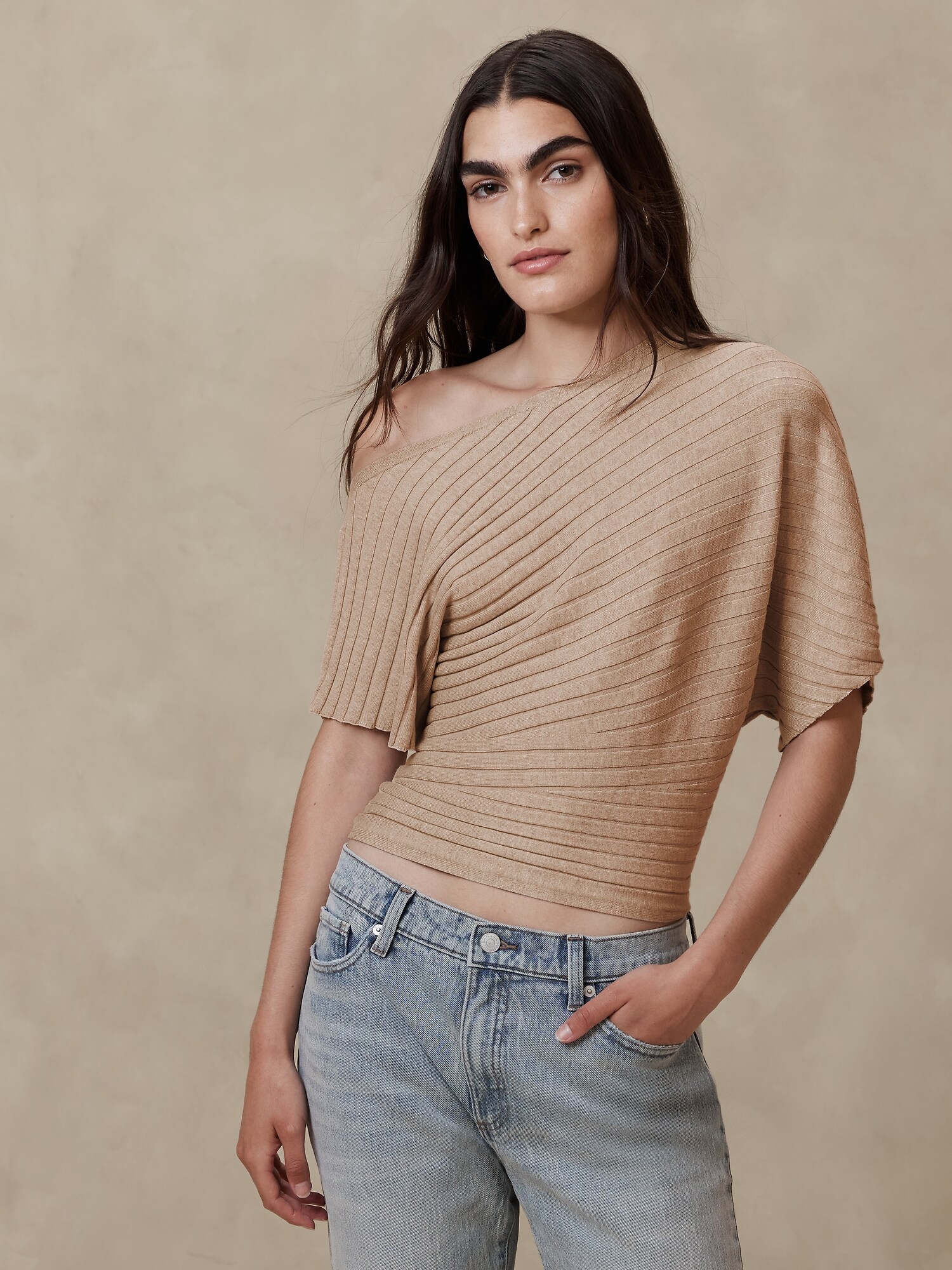Asymmetric Cropped Sweater