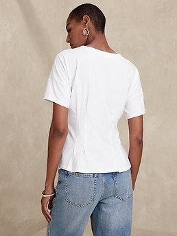 Ponte Corset T-Shirt | Banana Republic Factory