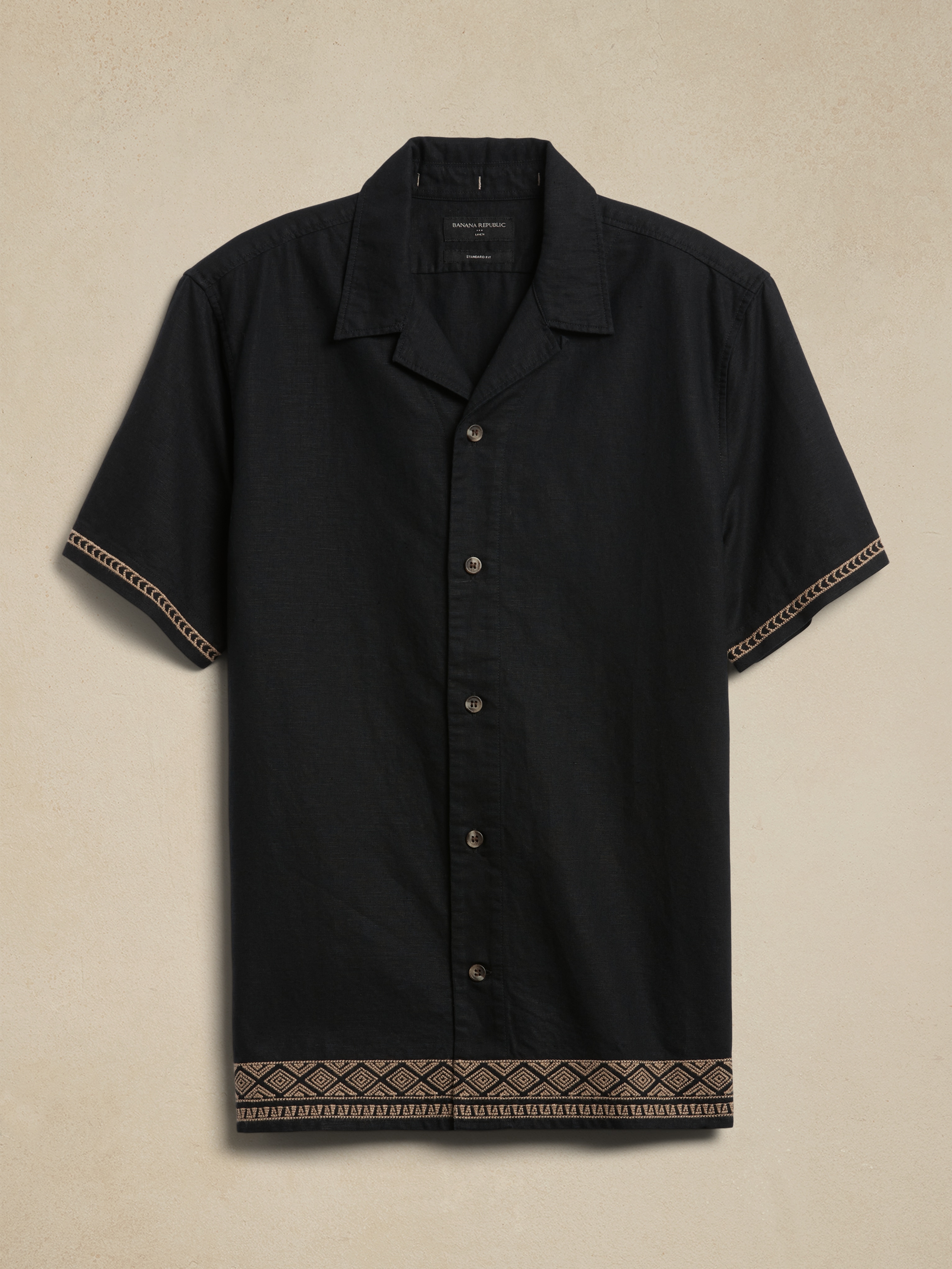 Linen-Blend Embroidered Shirt | Banana Republic Factory