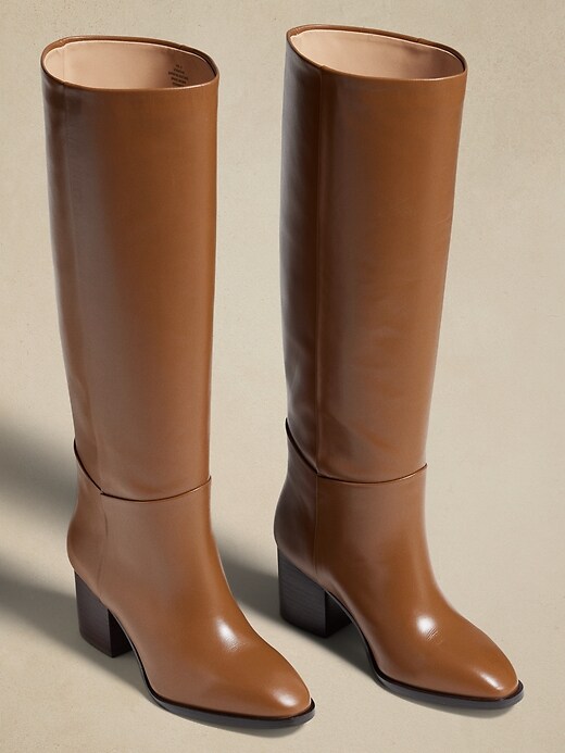 Leather Tall Shaft Boot | Banana Republic Factory