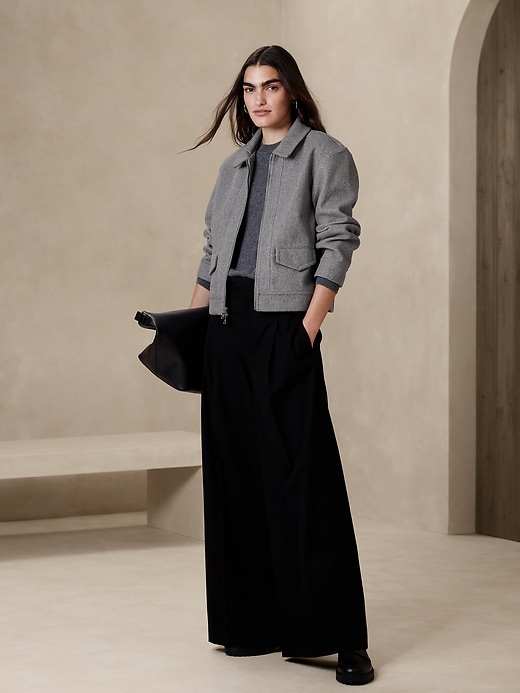 Melton Volume-Sleeve Jacket | Banana Republic Factory