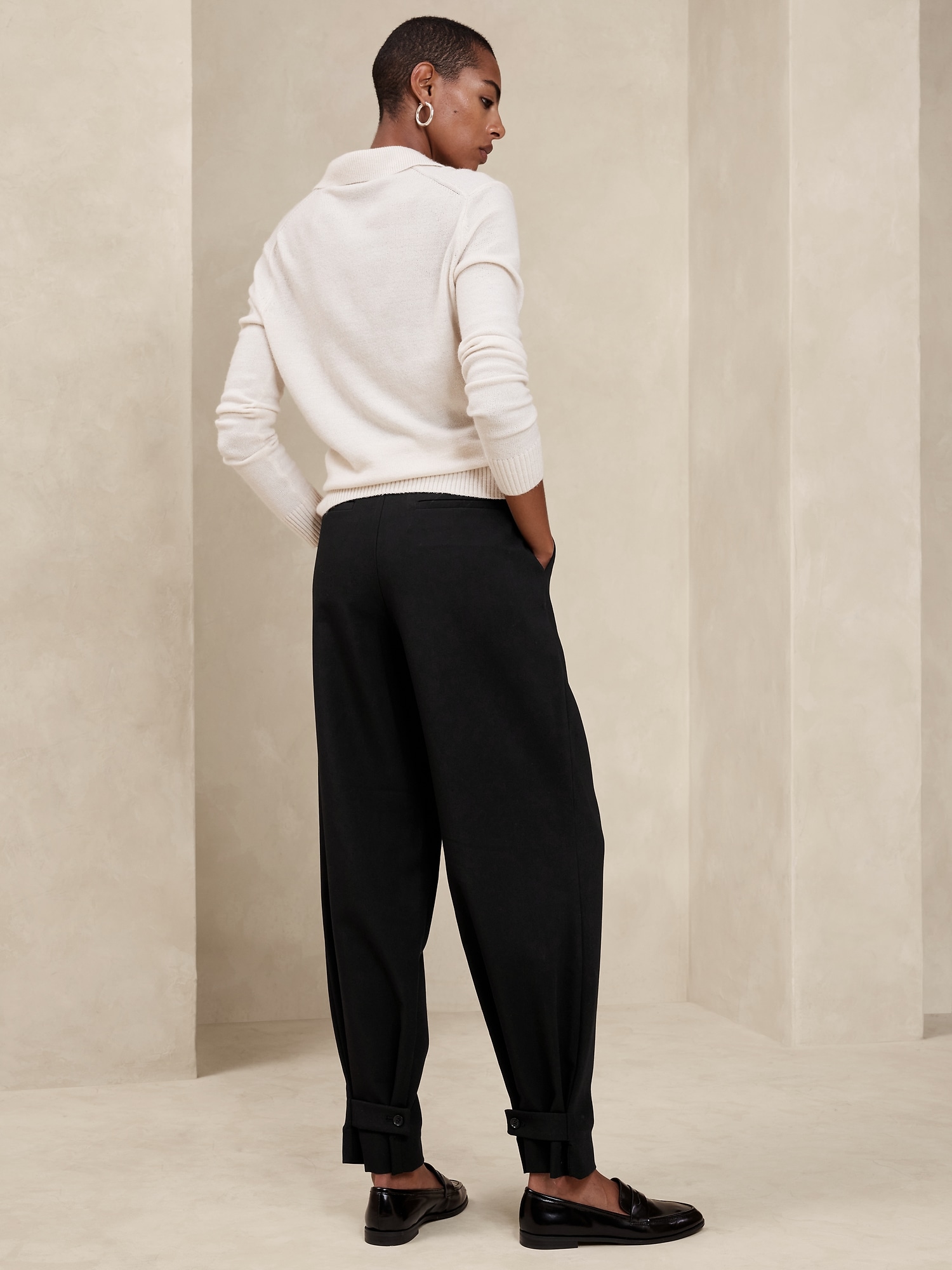 Pleated Tab-Leg Pant | Banana Republic Factory