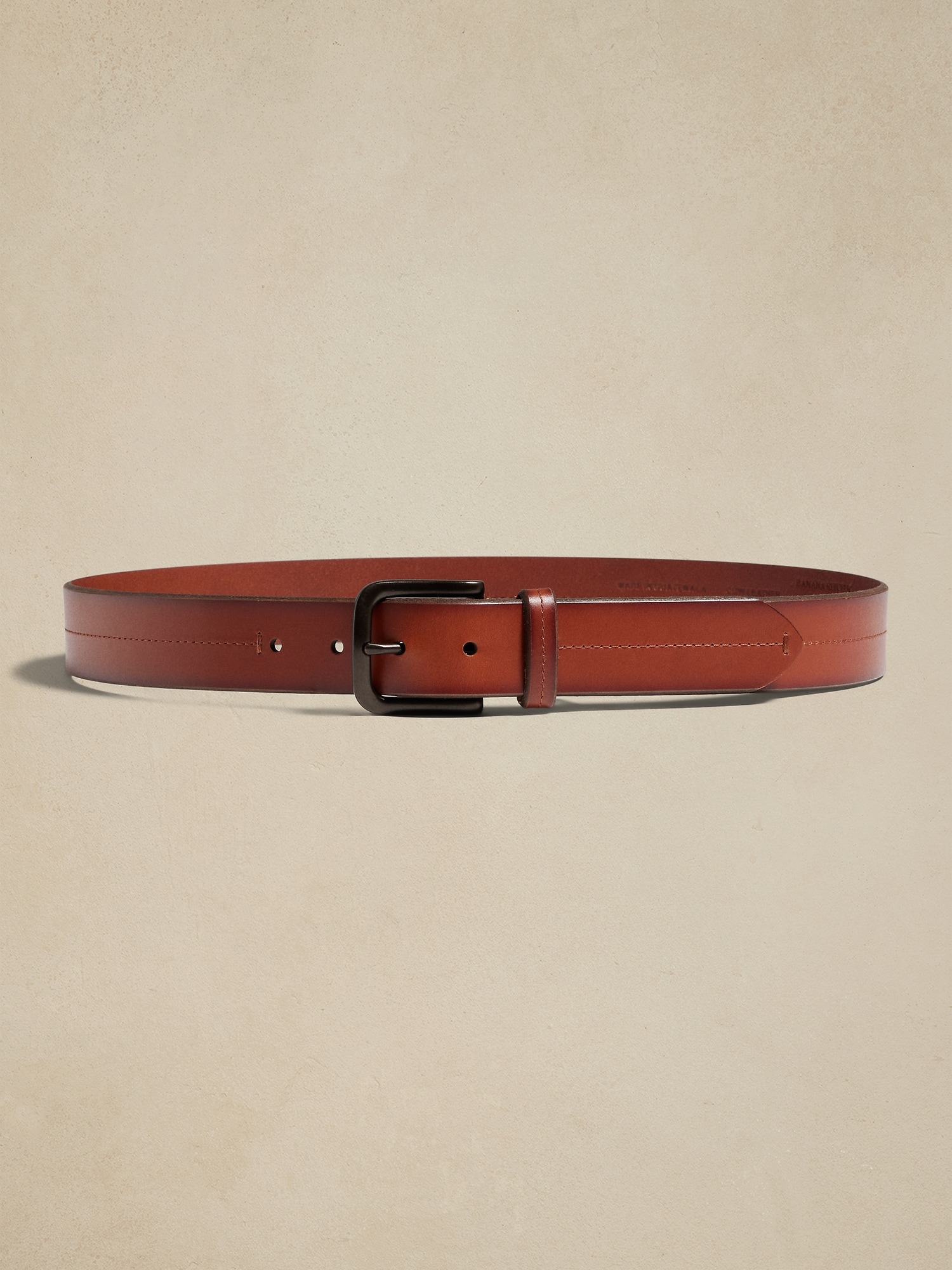 Leather Center-Stitch Belt