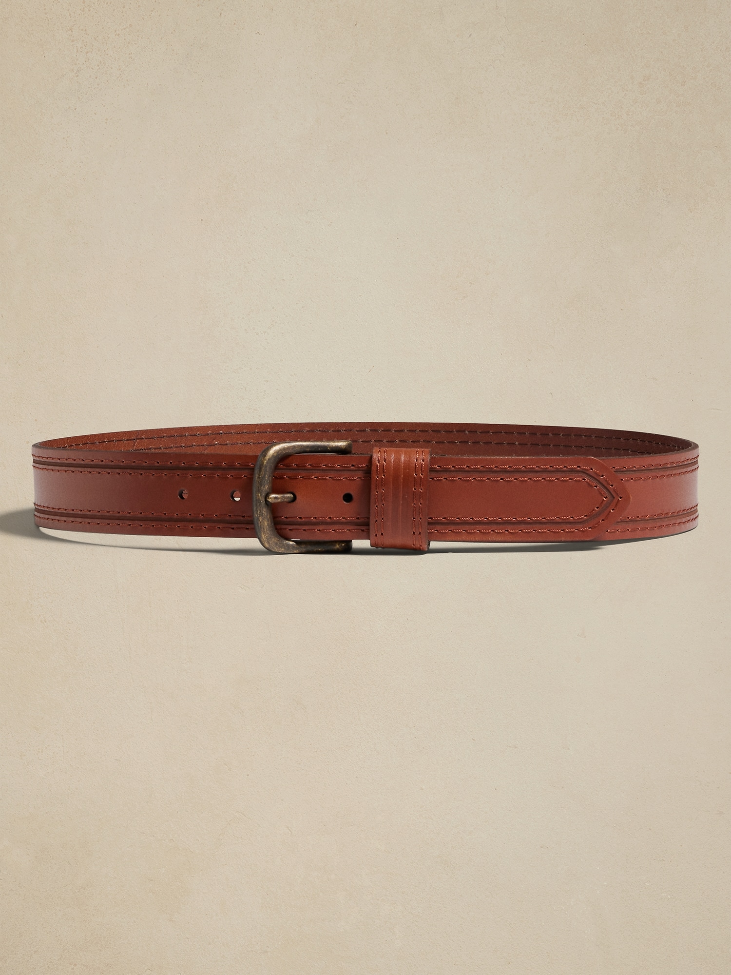 Striped Leather Belt