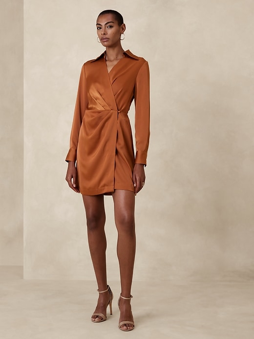 banana republic satin wrap dress Satin Wrap Maxi Dress