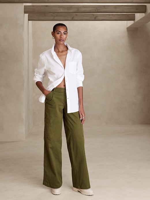 Wide-Leg Authentic-Chino Cargo Pant | Banana Republic Factory