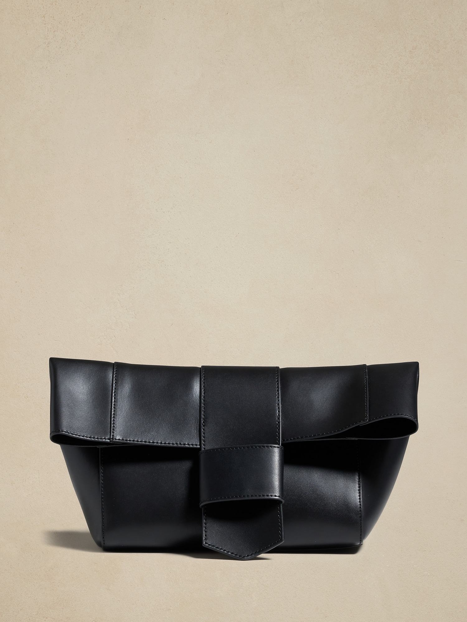 Leather Tab Oversized Clutch