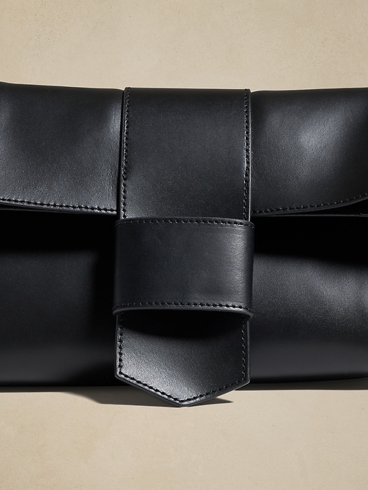 Leather Tab Oversized Clutch | Banana Republic Factory