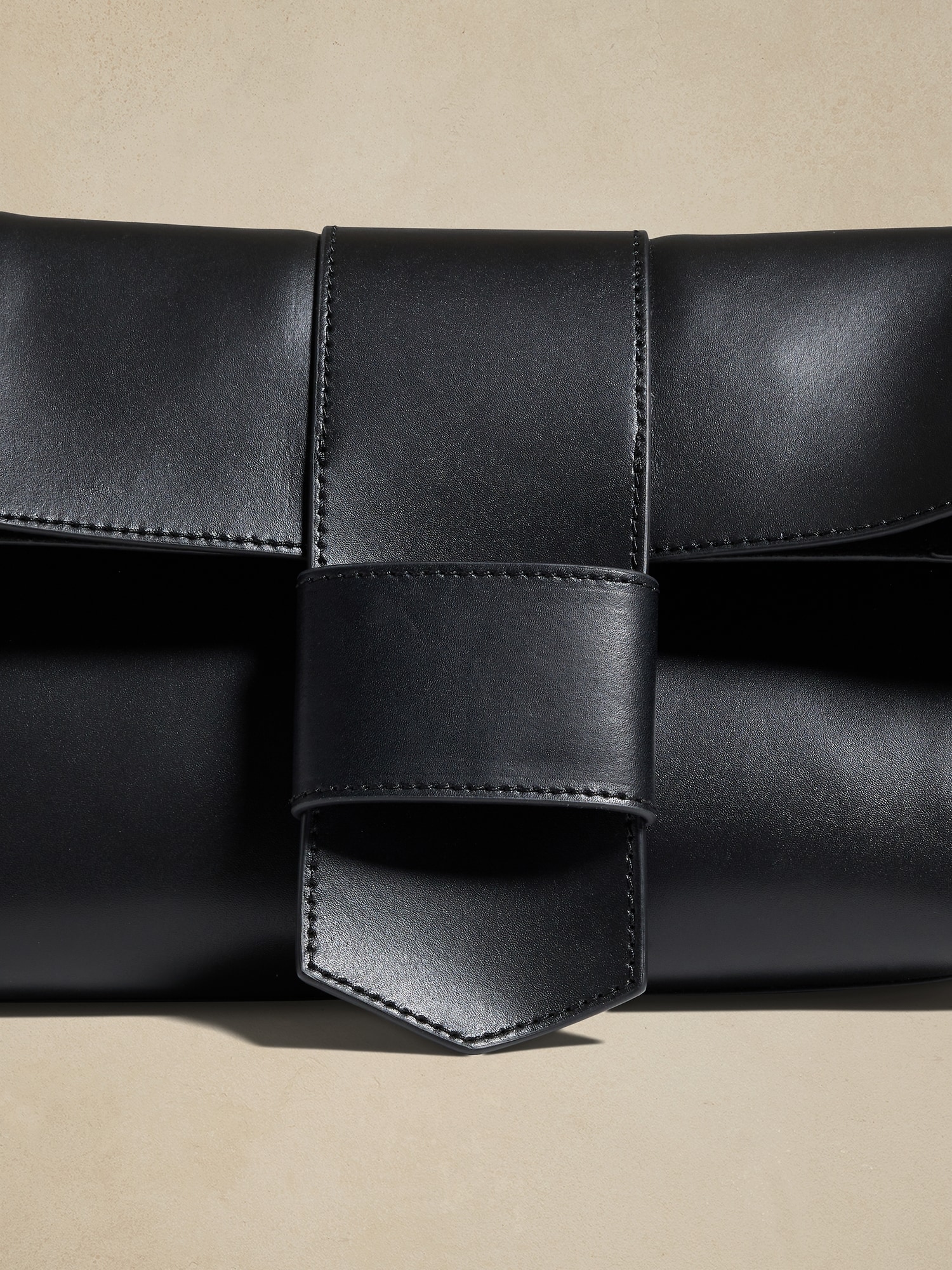 Black discount leather clutch