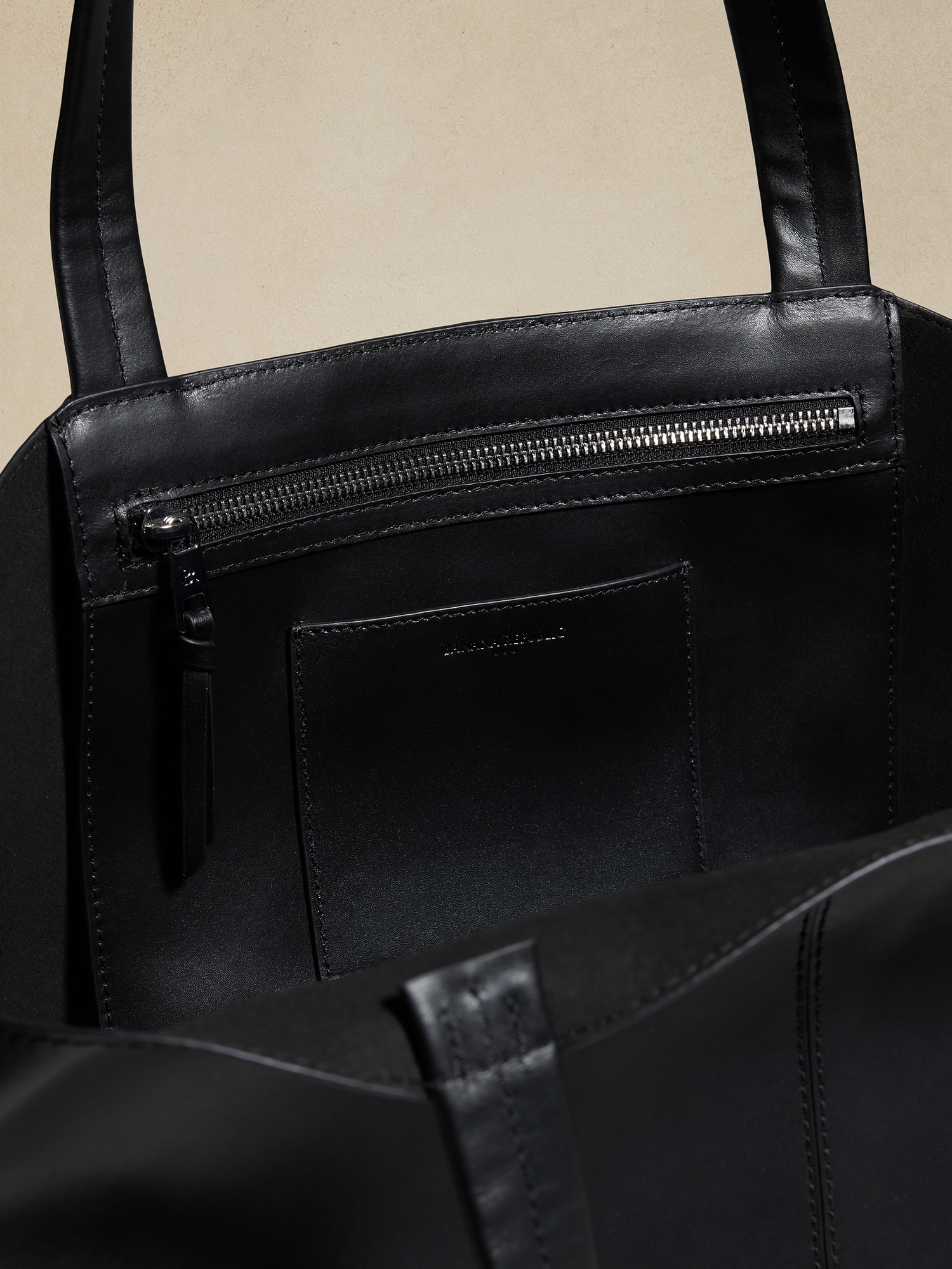 Leather Pieced Wing Tote