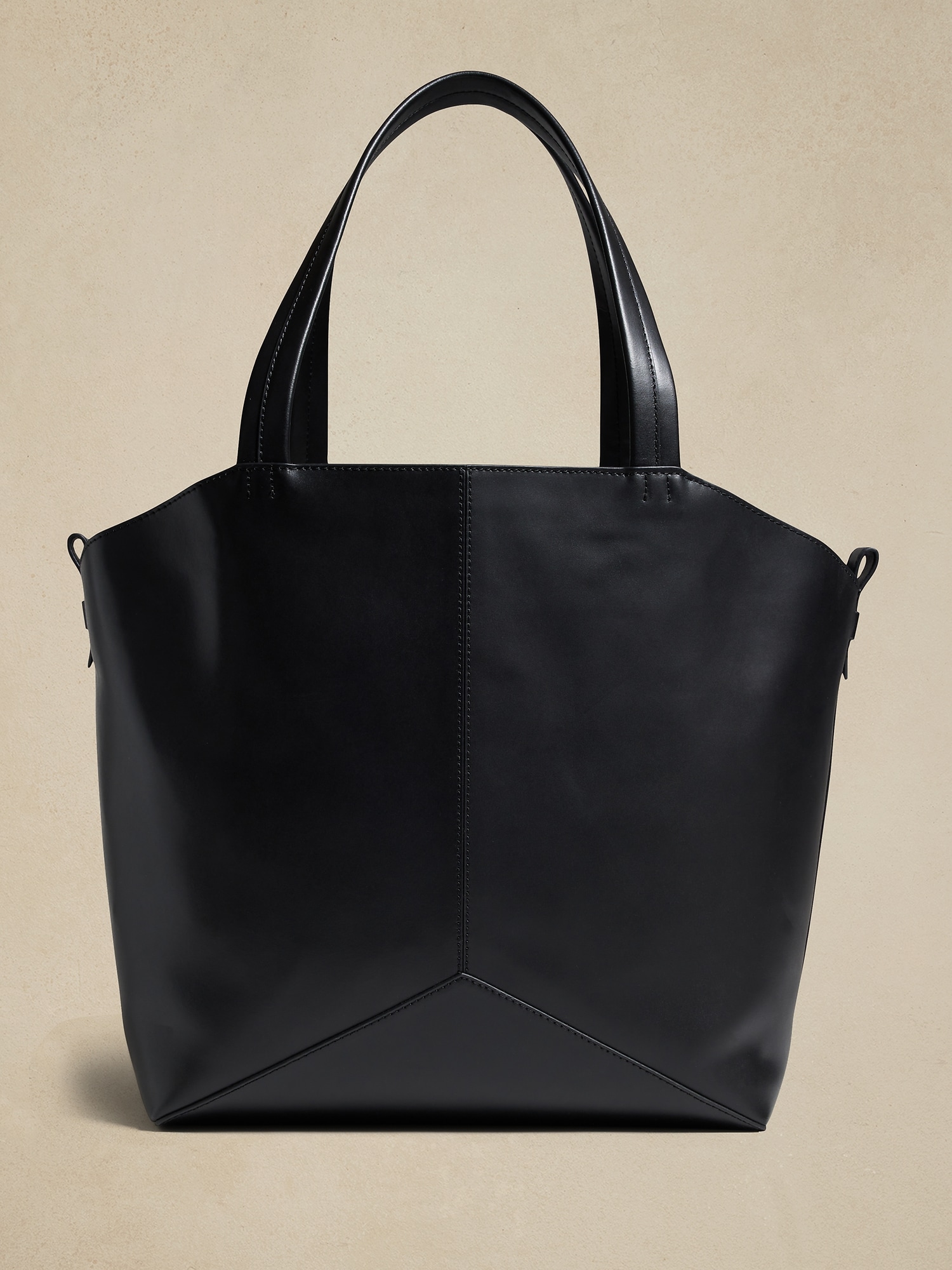 Leather Pieced Wing Tote