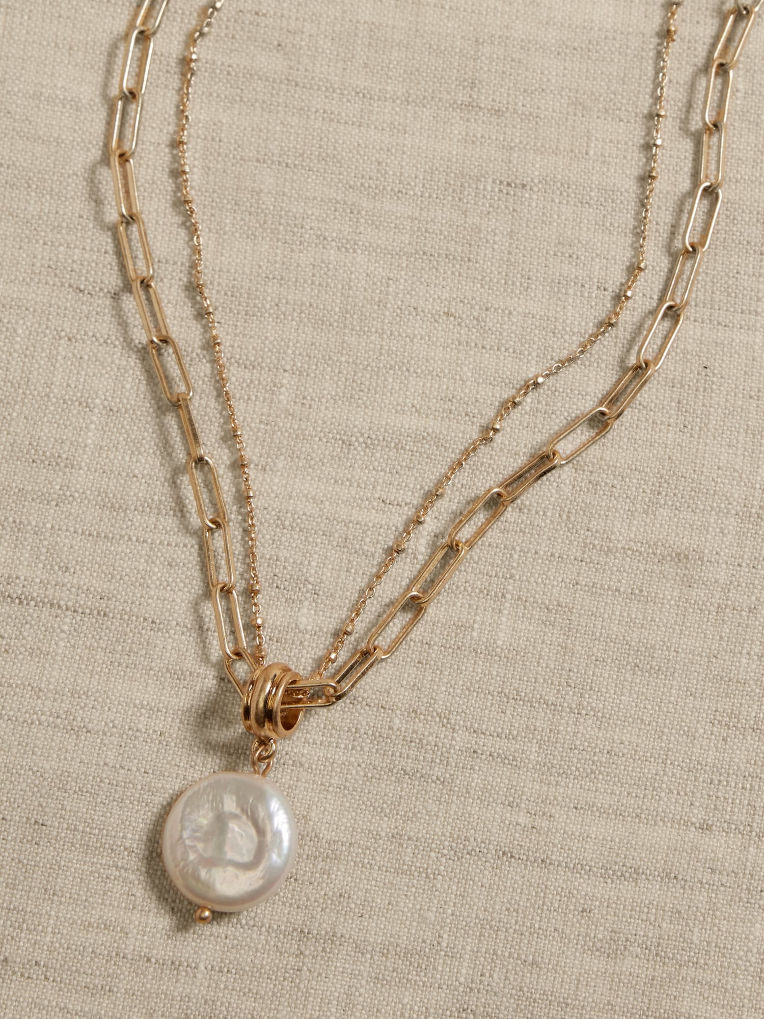 Chain Drop Pearl Necklace Banana Republic Factory