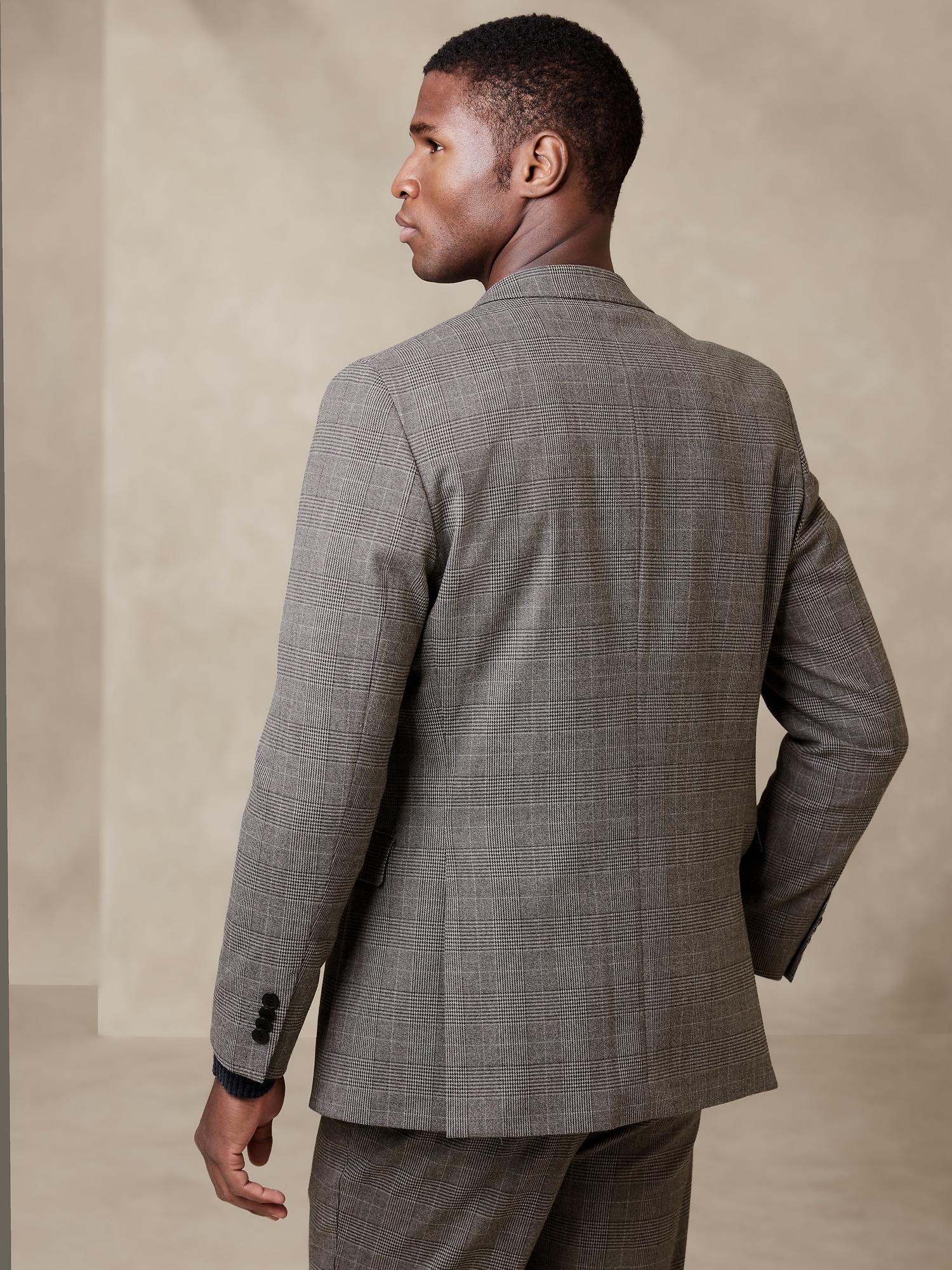 Tailored-Fit Prince of Wales Suit Jacket