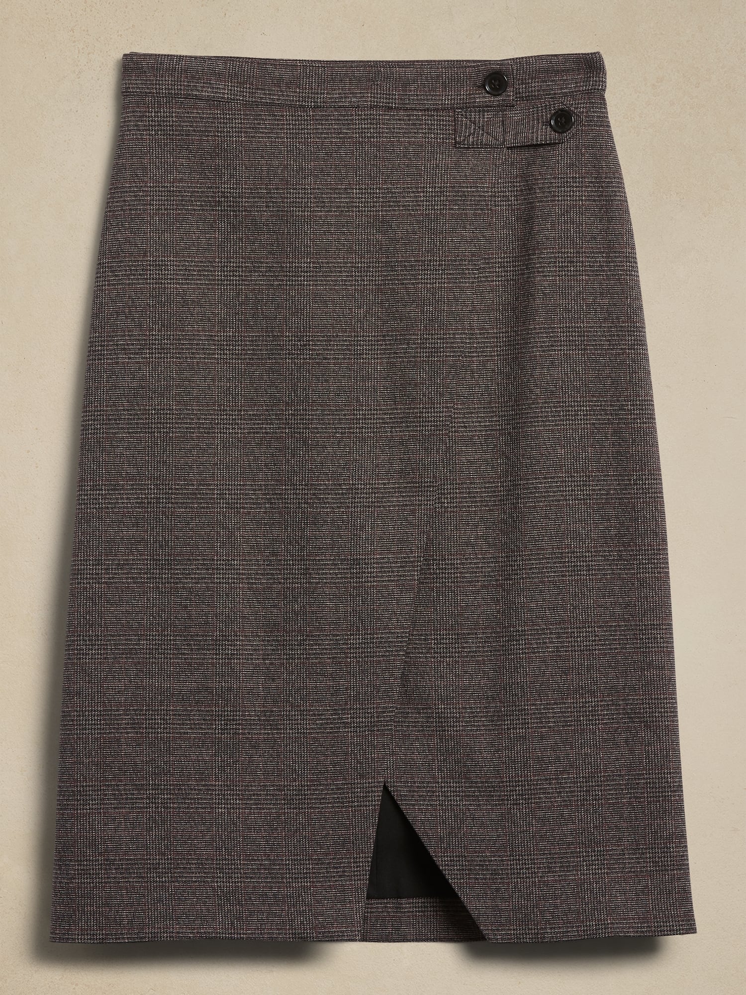 Flannel Knee-Length Pencil Skirt