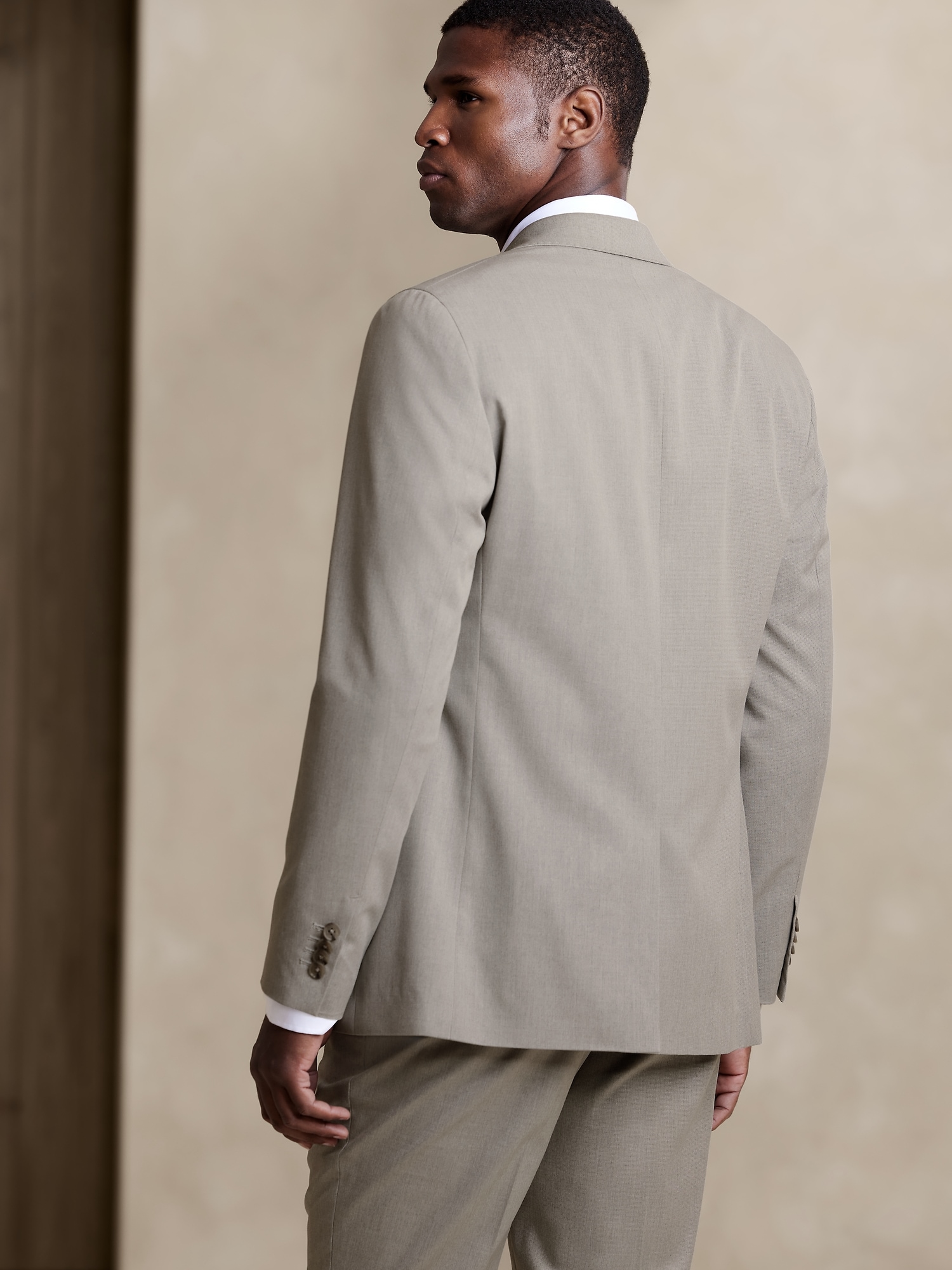 Tailored-Fit Textured Suit Jacket