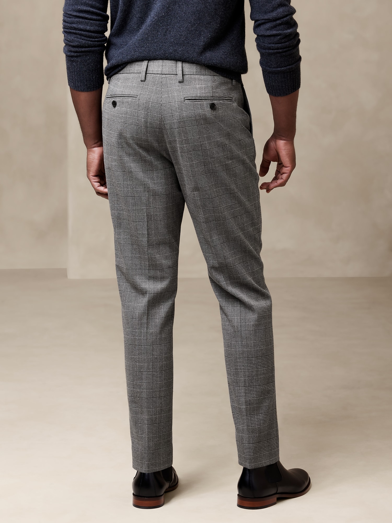 Tailored-Fit Prince of Wales Suit Trouser