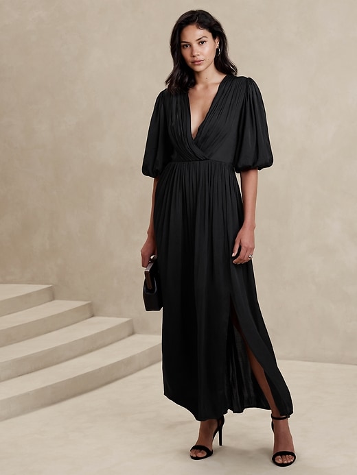 Pleated Maxi Dress Banana Republic Factory