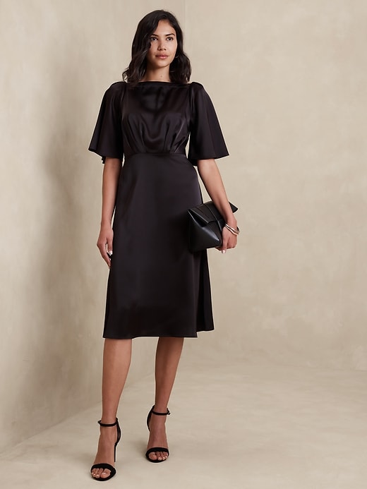 flutter sleeve knee length dress Flutter-Sleeve Knee-Length Size: 19