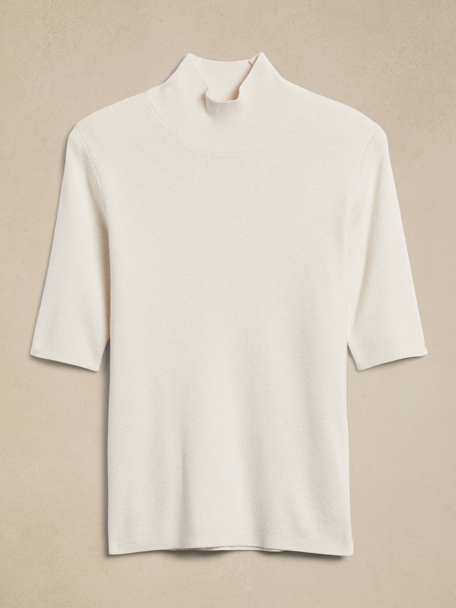 White Short Sleeve Turtleneck