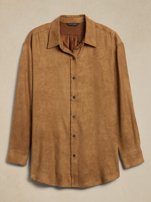 real suede over sized shirt ブラウン Sites-Gant-US-Site
