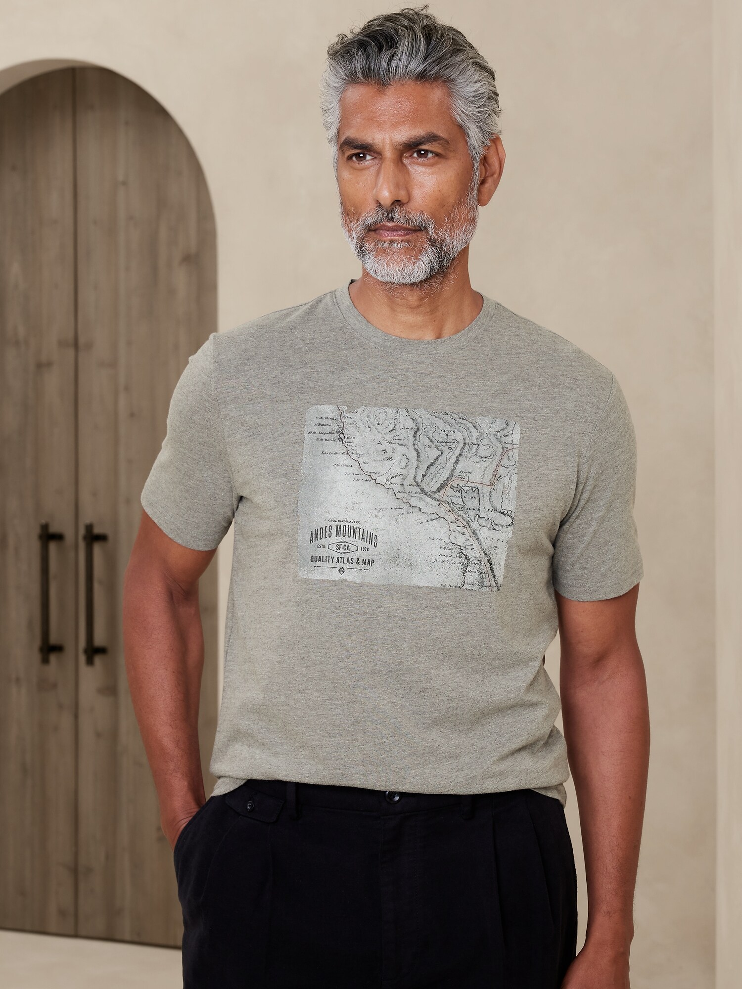 Andes Mountains Map Graphic T-Shirt
