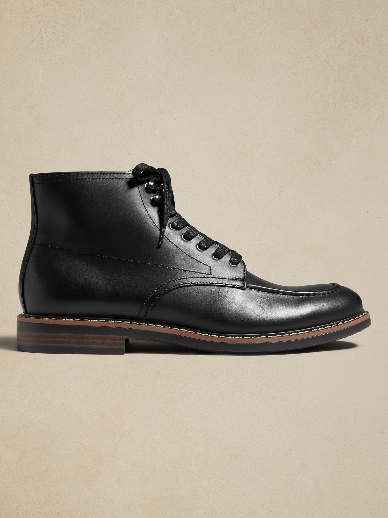 Leather Moc-Toe Boot