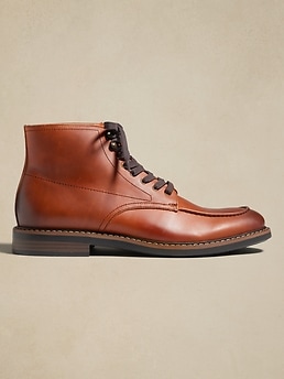 Leather Moc Toe Boot Banana Republic Factory