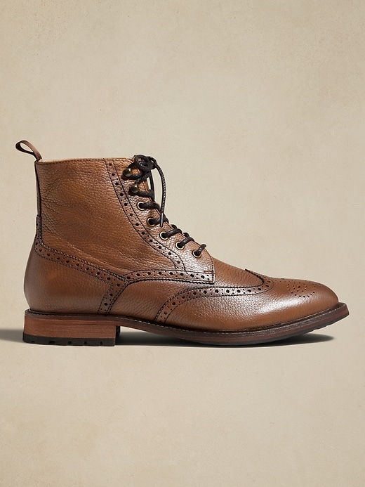Banana Republic Tan Leather Brogue Boots