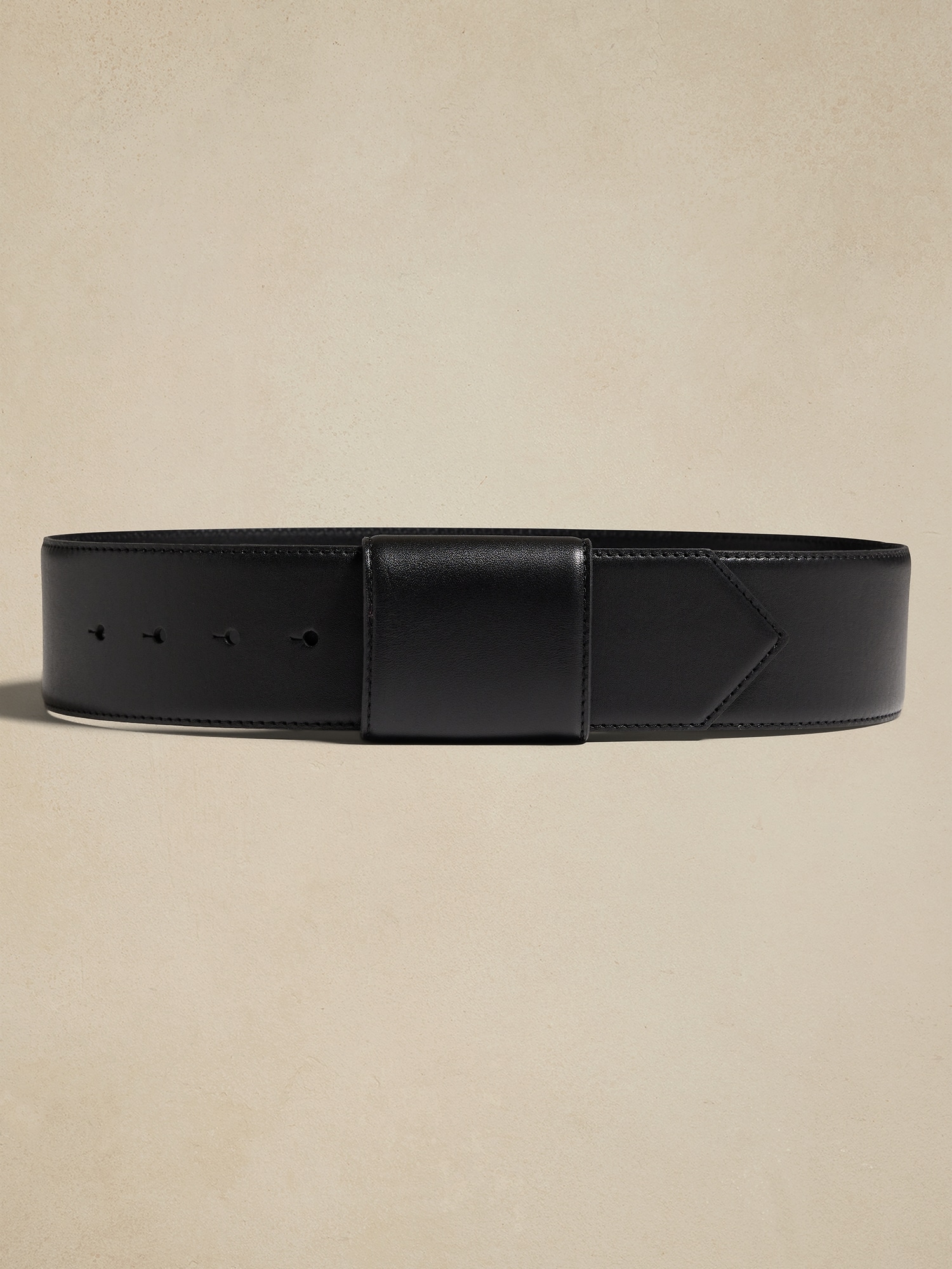 Leather Simple Tab Belt