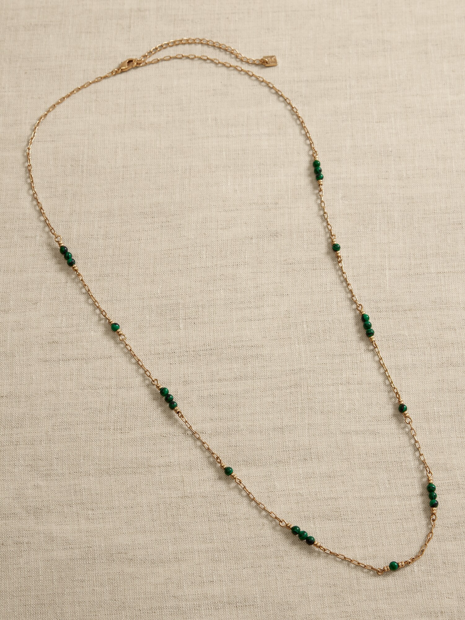 Malachite Beaded Chain Necklace