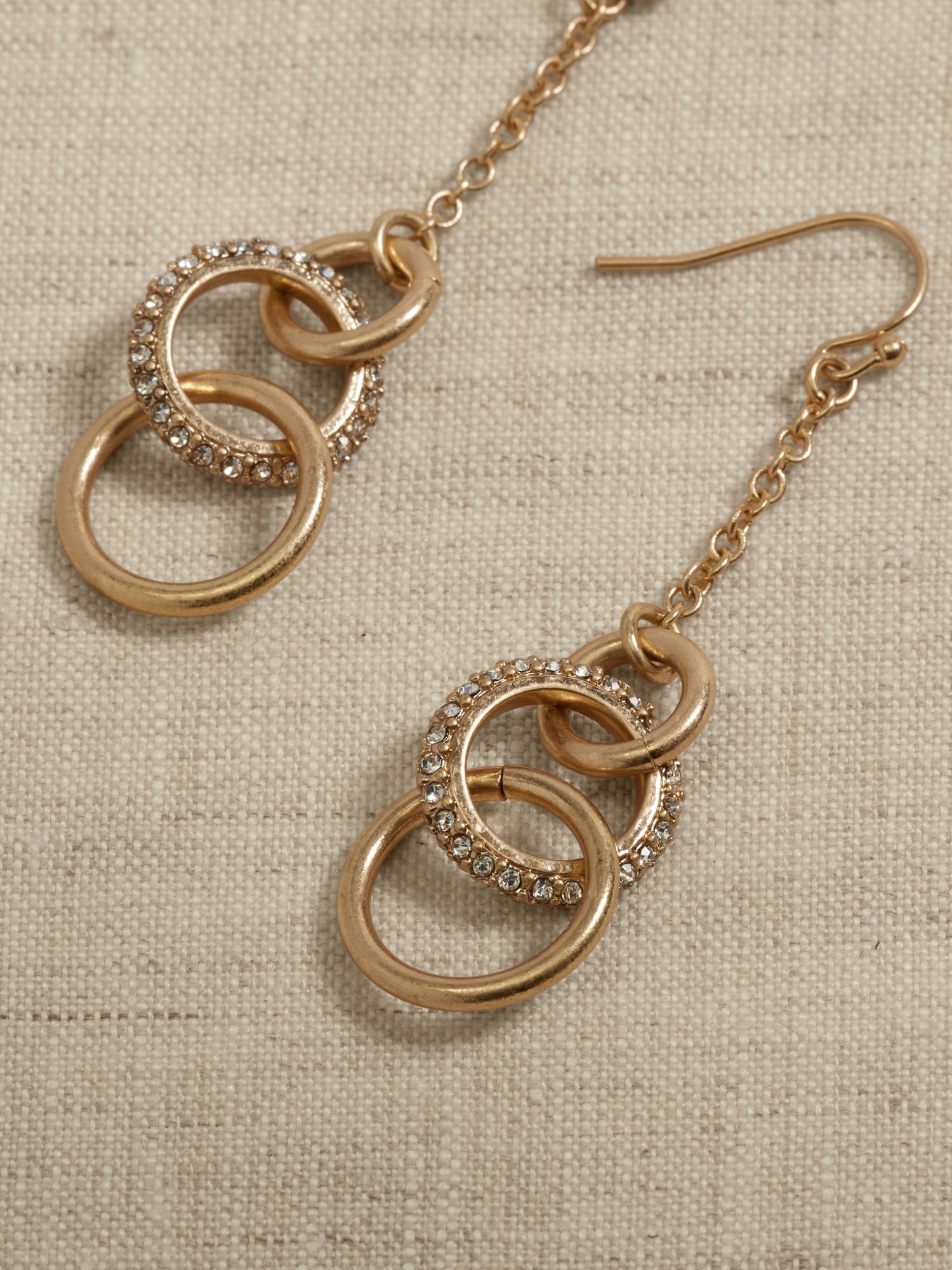 Circular Pave Link Earrings