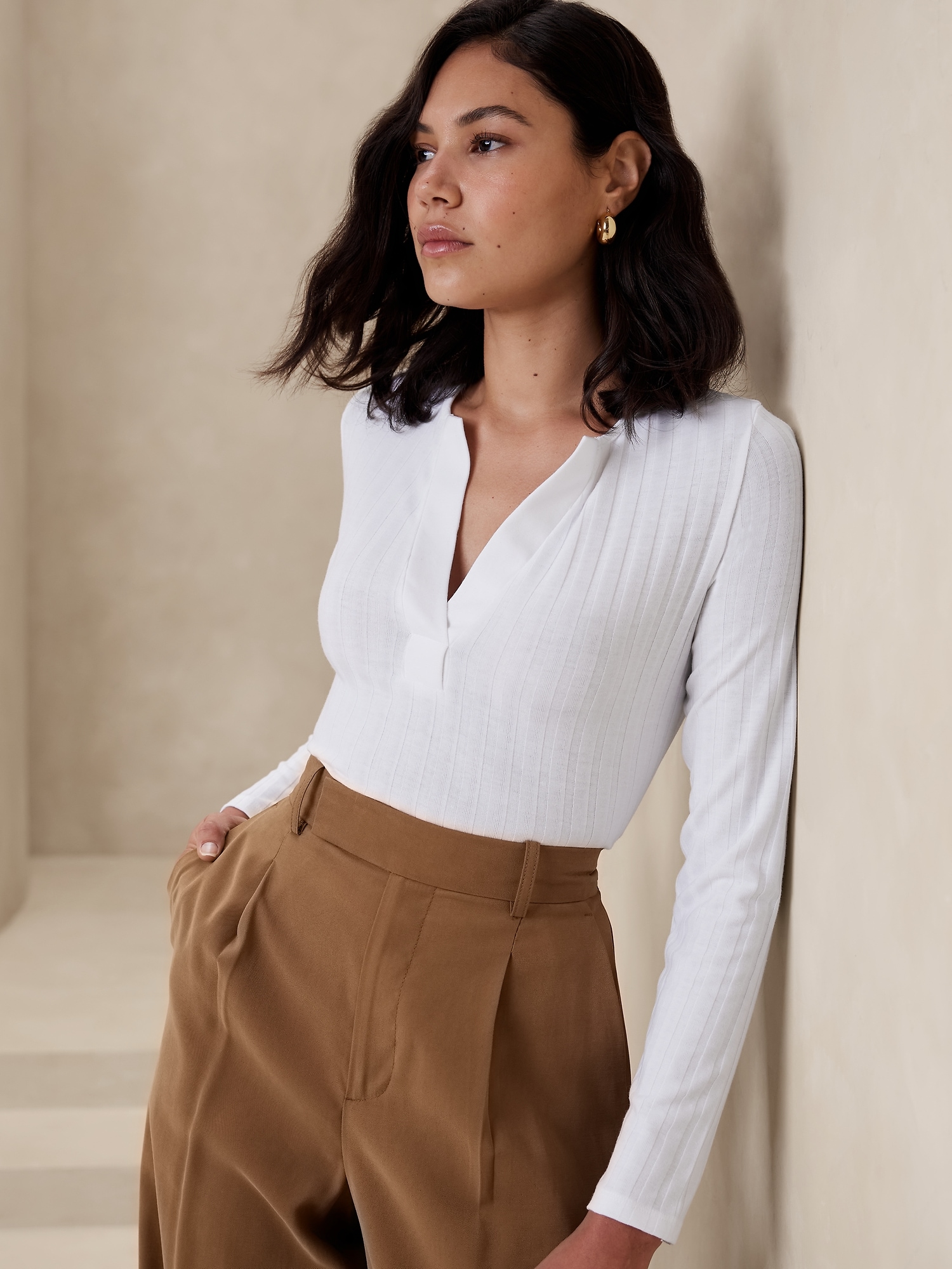 Wide Ribbed Shirt | Banana Republic Factory