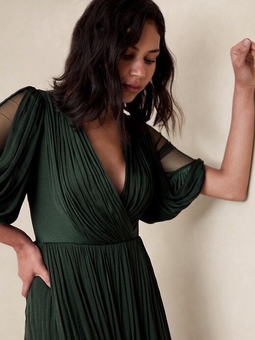 Pleated Maxi Dress Banana Republic Factory