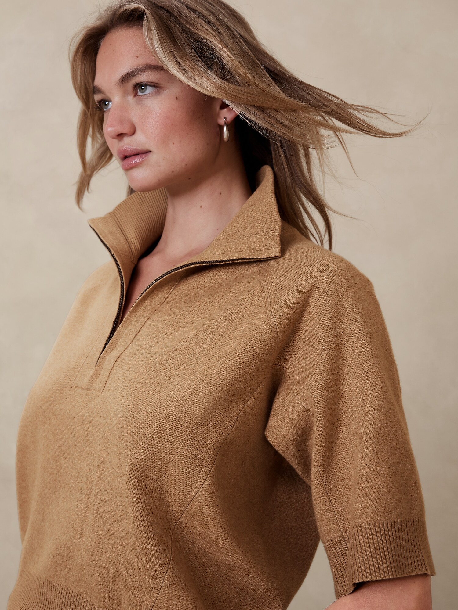 Quarter Zip Pullover Sweater Banana Republic Factory