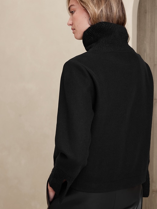 【SCENERITY】Turtleneck brushed sweatshirt Brushed Turtleneck Sweatshirt | Banana Republic Factory