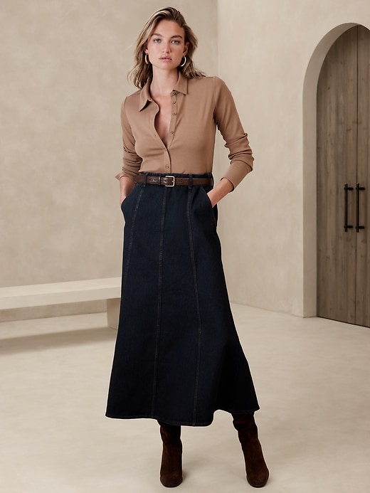 Banana republic denim wrap skirt best sale