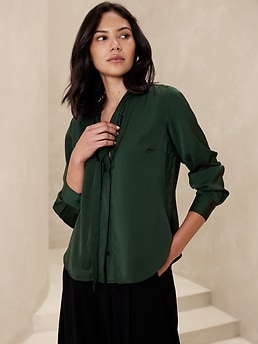 Tie-Front Blouse | Banana Republic Factory