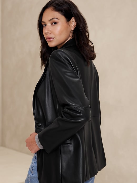 Vegan Leather Blazer | Banana Republic Factory
