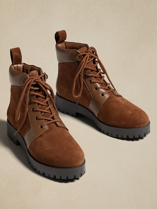 Leather Mixed Media Hiker Boot | Banana Republic Factory