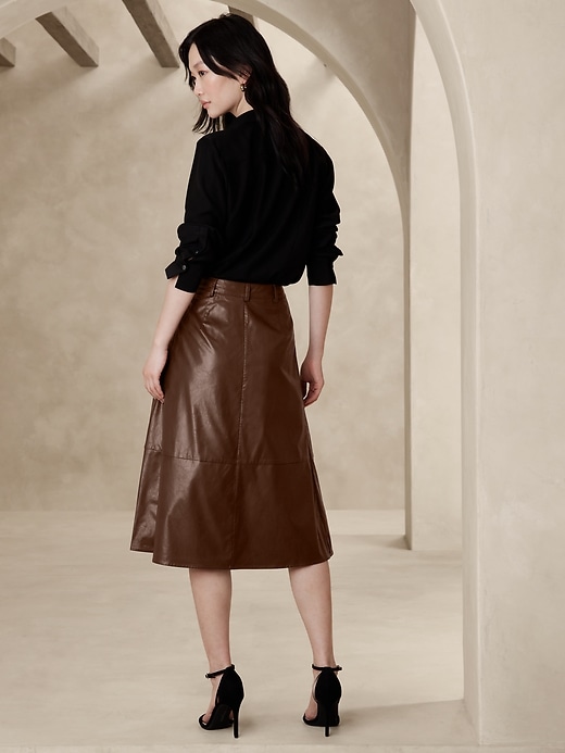 Nanushka Vegan Leather Marcha Midi Skirt | Harrods LV