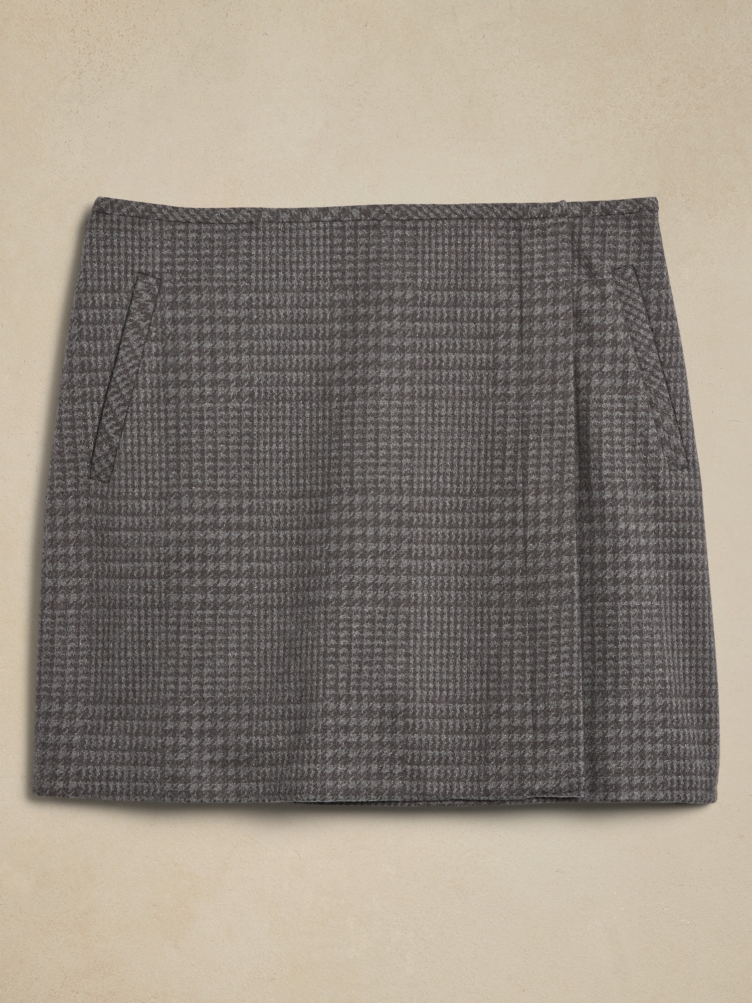 Plaid Wrap Mini Skirt