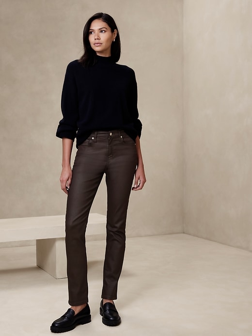 High-Rise Slim Coated Jean | Banana Republic Factory