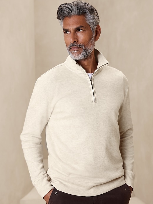 Brushed Ribbed Half-Zip | Banana Republic Factory