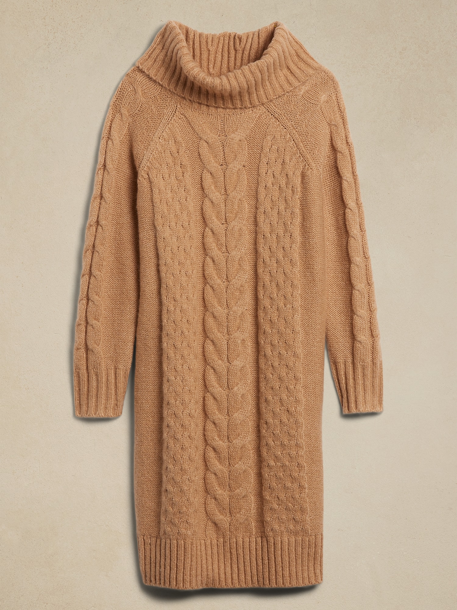 Cable Knee-Length Sweater Dress